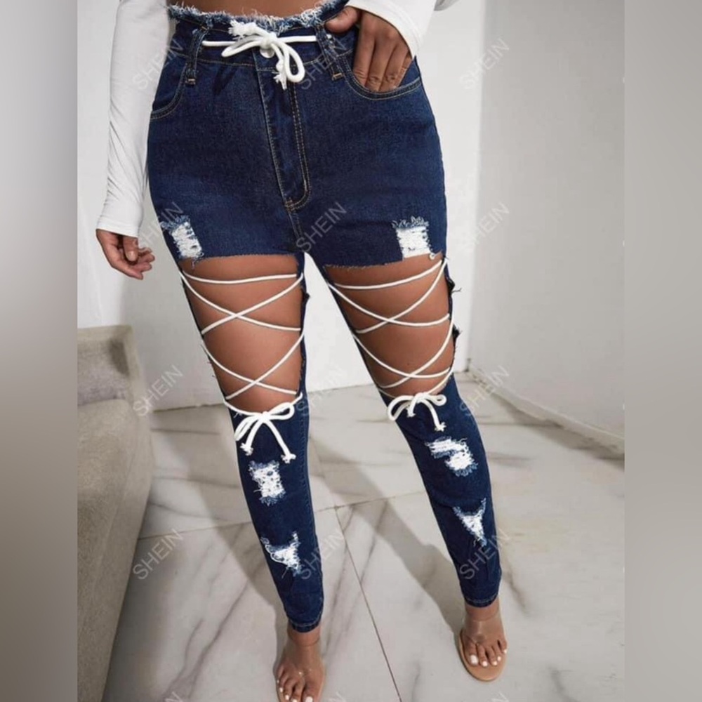 Tie up jeans